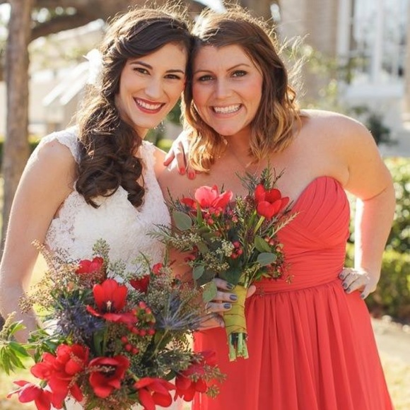 Bill LevKoff Bridesmaid Dress in Poppy - Picture 2 of 8